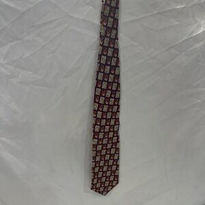 Men's tie 58" Red Multicolor Cocktail Collection 100% Imported Silk‎ 25